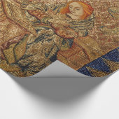 受胎告知アンティーク金ゴールドブルー刺繍 ラッピングペーパー (角)