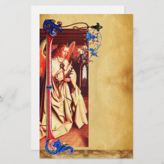 受胎告知エンジェルフィレンツェフローラパーチメント 便箋 (正面/裏面)