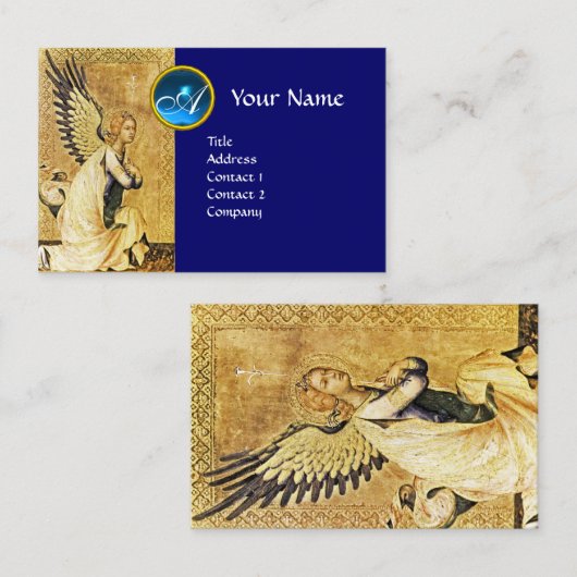 受胎告知エンジェルブルーサファイアジェムモノグラム 名刺 (正面/裏面)