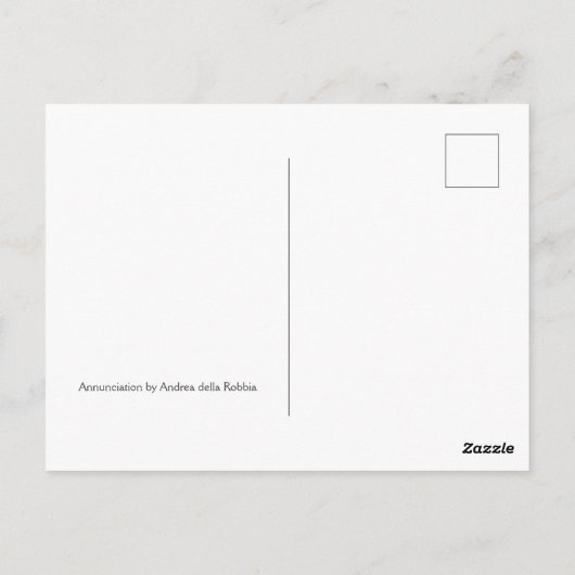 受胎告知エンジェルヴァージンメアリーデッラロビアブルー ポストカード (裏面)