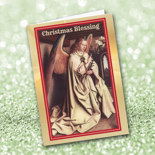 受胎告知エンジェルヴィンテージアートクリスマスカード カード