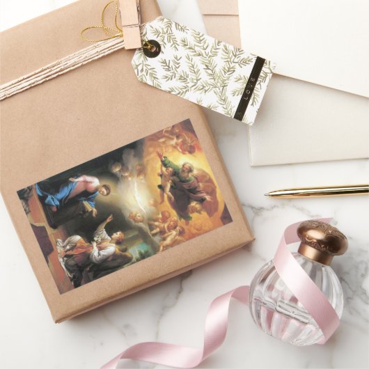 受胎告知バイアントンラファエルメンズ 長方形シール (ギフト)