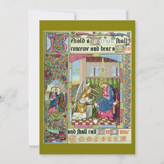 受胎告知ビクトリアン時代クリスマスカード カード (正面)