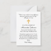 受胎告知ヘイルメリー葬儀記念祈りの言葉 ノートカード (裏面)