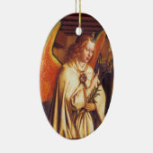 受胎告知レッドジェムストーンクリスマスの天使 セラミックオーナメント (右)