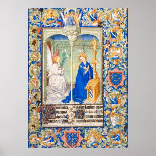 受胎告知ヴァージンメアリー中世イルミネーション ポスター (正面)