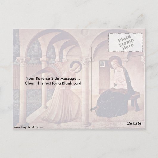 受胎告知色彩の鮮やかバイフラアンジェリコ ポストカード (裏面)