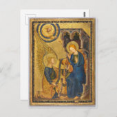 受胎告知14世紀の気質と油 ポストカード (正面/裏面)