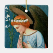 受胎告知：メアリー（前）とガブリエル（後） セラミックオーナメント (裏面)