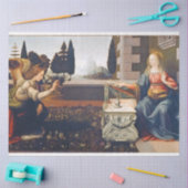 受胎告知，レオナルド・ダ・ヴィンチ， 1472-1473 薄葉紙 (クラフト)