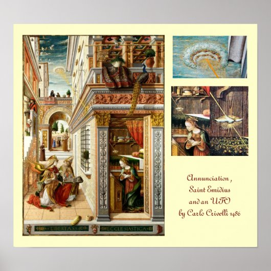 受胎告知、聖エミディウスとUFO ポスター (正面)