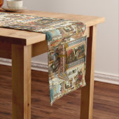 受胎告知、聖エミディウスとUFO by Crivelli ショートテーブルランナー (インサイチュ)