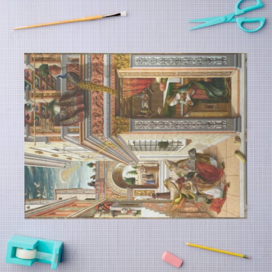 受胎告知、聖エミディウスとUFO by Crivelli 薄葉紙 (クラフト)