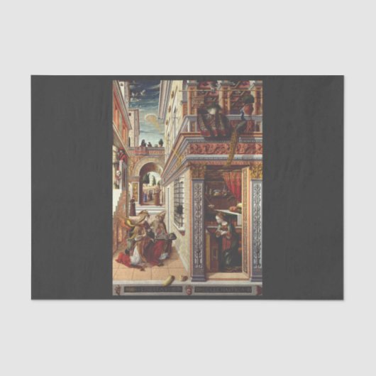 受胎告知、聖エミディウス 薄葉紙 (正面)