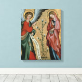 受胎告知， c.1330 (パネル上の油) キャンバスプリント (インサイチュ (ウッドフロア))