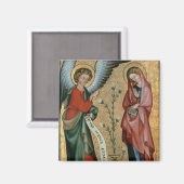 受胎告知, c.1330 (パネル上の油) マグネット (正面/裏面)