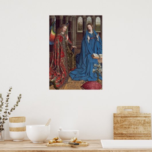 受胎告知、c.1434-36 (キャンバス上の油) ポスター (キッチン)