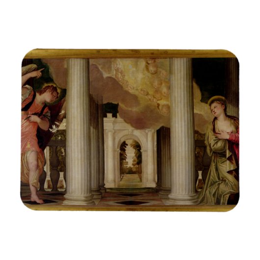 受胎告知， c.1551-53 (キャンバス上の油) マグネット (横)