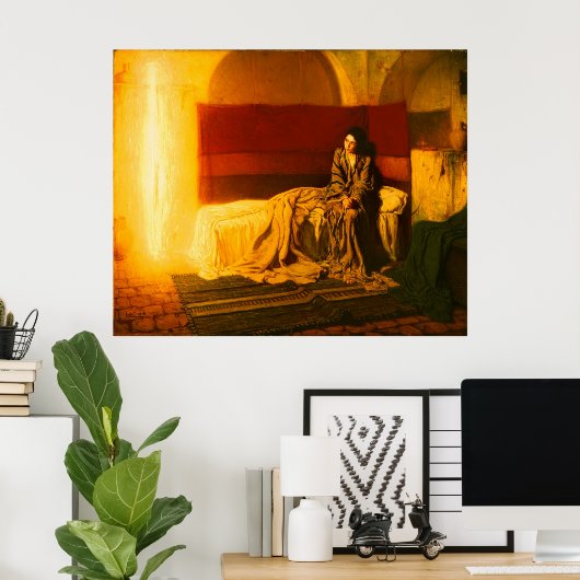 受胎告知 – Henry Ossawa Tanner ポスター (ホームオフィス)