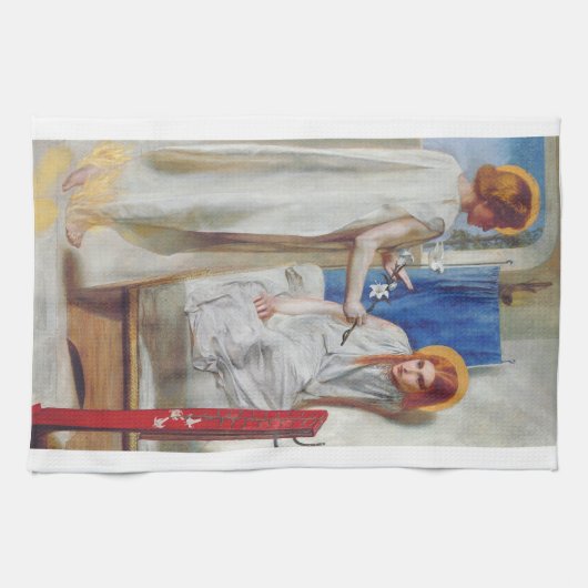 受胎告知byダンテガブリエルロセッティ キッチンタオル (横)