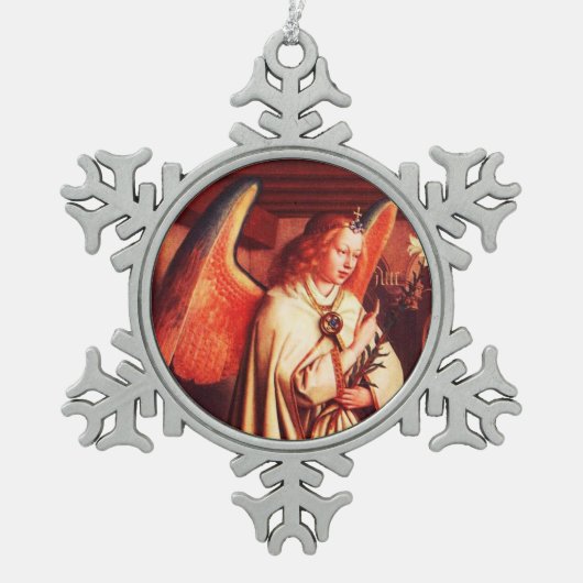 受胎天使 スノーフレークピューターオーナメント (正面)