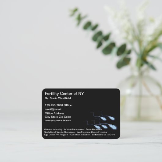 受胎能力サービスと家族計画 名刺 (スタンド正面)