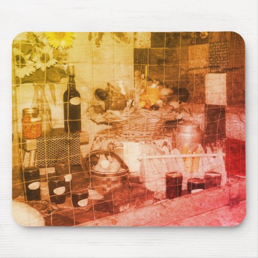 受賞作品ヴィンテージ白黒 マウスパッド (正面)