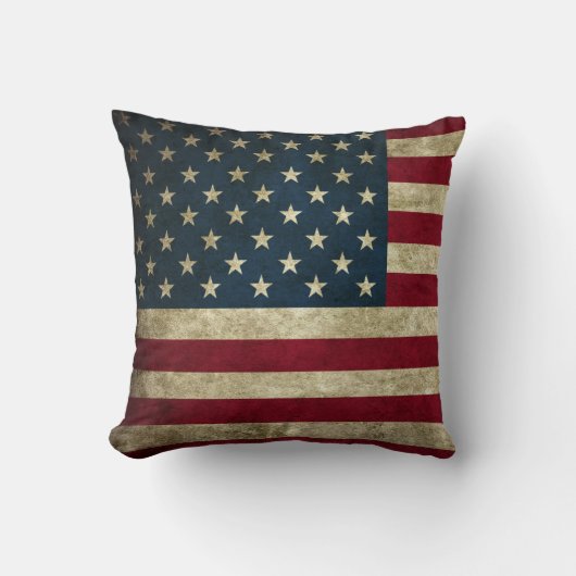 受賞歴のあるヴィンテージUSフラッグピロー クッション (正面)