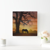 受賞歴のある馬のイメージクロック スクエア壁時計 (ホーム)