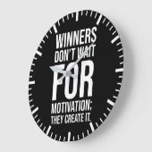 受賞者がモチベーションを生み出す – Hustle Success Grind ラージ壁時計 (傾斜)