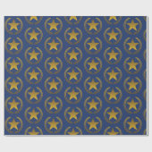 受賞者の金ゴールドリースと星型 ラッピングペーパー (フラット)