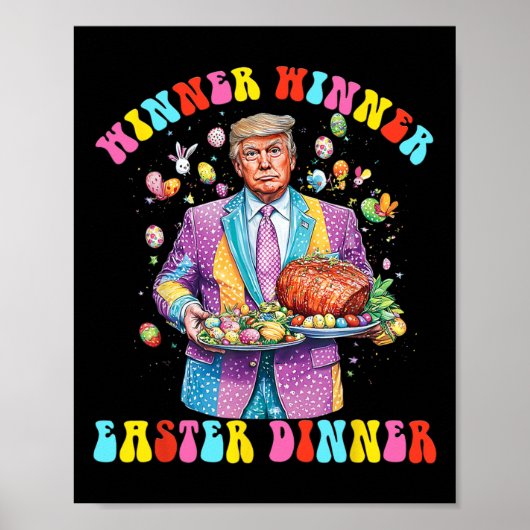 受賞者イースターディナーのトランプ大統領ハッピー ポスター (正面)