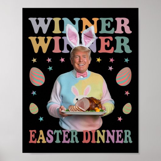受賞者イースターディナーのトランプ大統領ハッピー ポスター (正面)