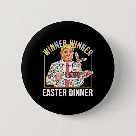 受賞者イースターディナーのトランプ大統領ハッピー 缶バッジ (正面)