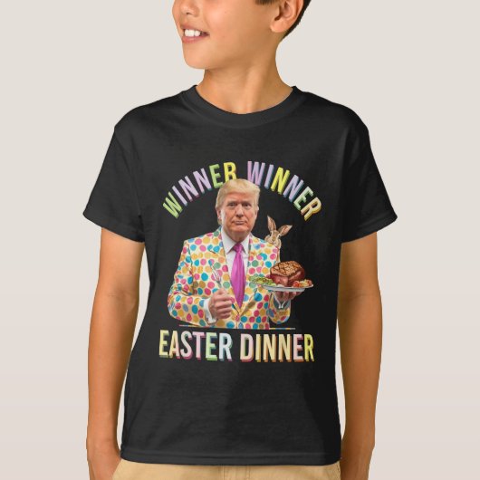 受賞者イースターディナーのトランプ大統領ハッピー Tシャツ (正面)