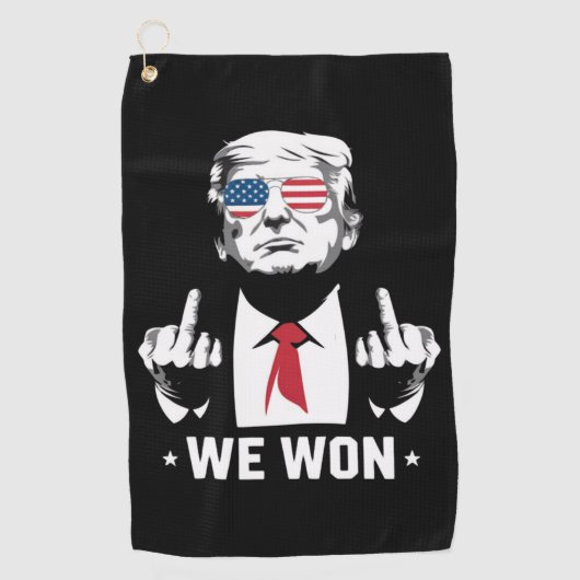 受賞者トランプ我々は就任式の日47日に勝利 ゴルフタオル (正面)