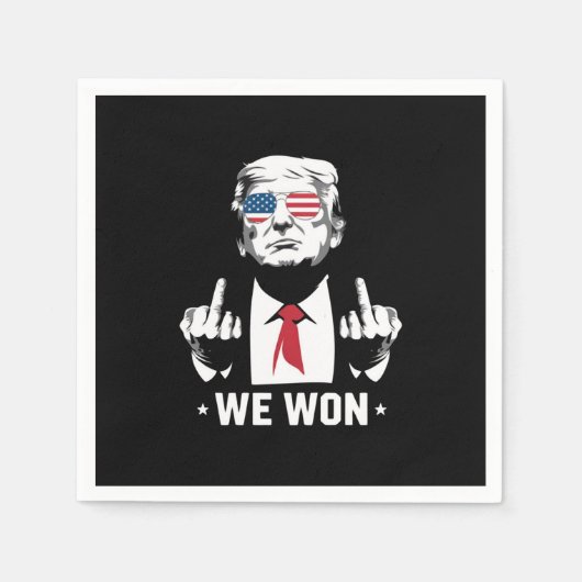 受賞者トランプ我々は就任式の日47日に勝利 スタンダードカクテルナプキン (正面)