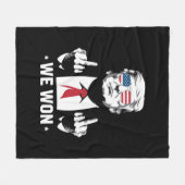 受賞者トランプ我々は就任式の日47日に勝利 フリースブランケット (正面(横))