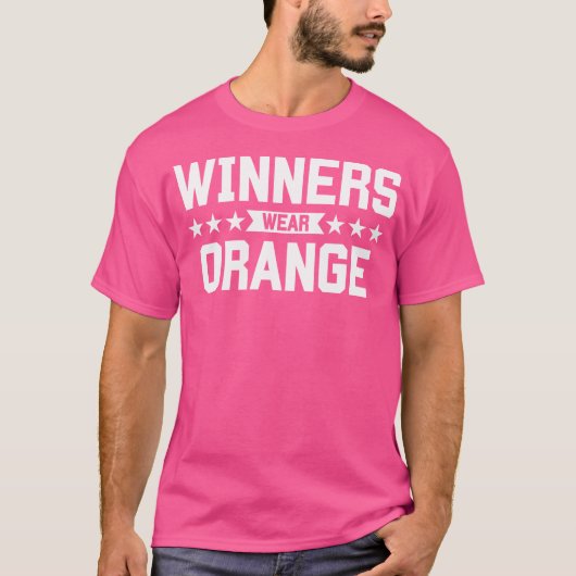 受賞者衣服オレンジサマーキャンプゲームチーム受賞者 Tシャツ (正面)