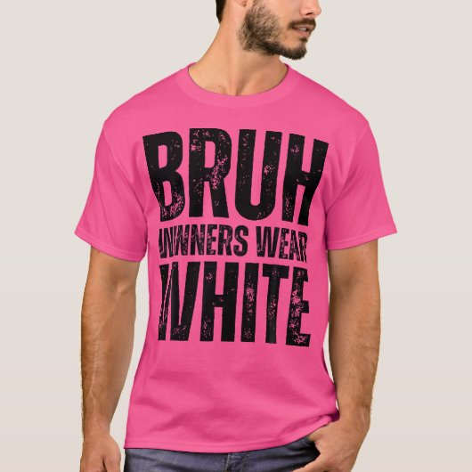 受賞者衣服ホワイトチームスピリットウィークゲームカラースポー Tシャツ (正面)