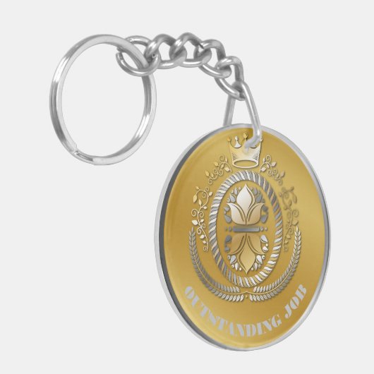 受賞者金ゴールドシルバー賞パーソナライズされた名 キーホルダー (正面左)