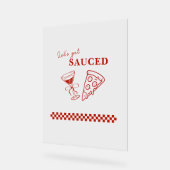 受赤と白け皿バチェロレッテ アクリルサイン (傾斜)