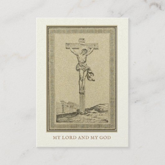 受難カトリック祈りの言葉by(鳥)ショウジョウコウカンチョウニューマン プレイスカード (正面)