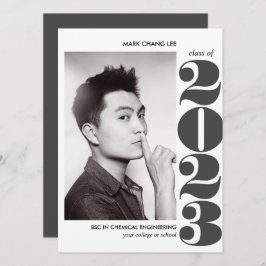 叙事年 |グレーはっきりしたカレッジ写真卒業 カード
