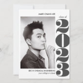 叙事年 |グレーはっきりしたカレッジ写真卒業 カード (正面)