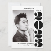 叙事年 |ブラックはっきりしたカレッジ写真卒業 カード (正面)