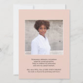 叙事年 |赤面ピンクカレッジ写真卒業 カード (裏面)