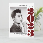 叙事年 | BURGUNDY COLLEGE写真卒業 カード (スタンド正面)