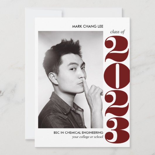 叙事年 | BURGUNDY COLLEGE写真卒業 カード (正面)