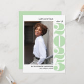 叙事年 | MINT GREEN COLLEGE写真卒業 カード (正面/裏面インサイチュ)